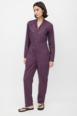 Horses Atelier Purple & Gold Zip Cotton Jumpsuit