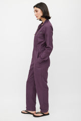 Horses Atelier Purple & Gold Zip Cotton Jumpsuit