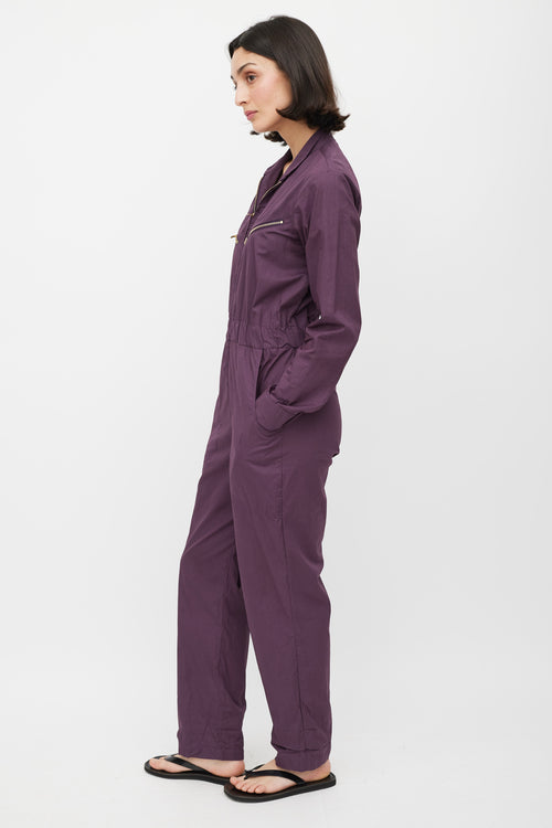 Horses Atelier Purple & Gold Zip Cotton Jumpsuit