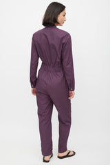 Horses Atelier Purple & Gold Zip Cotton Jumpsuit