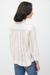 Horses Atelier White & Pink Stripe Glitter Top
