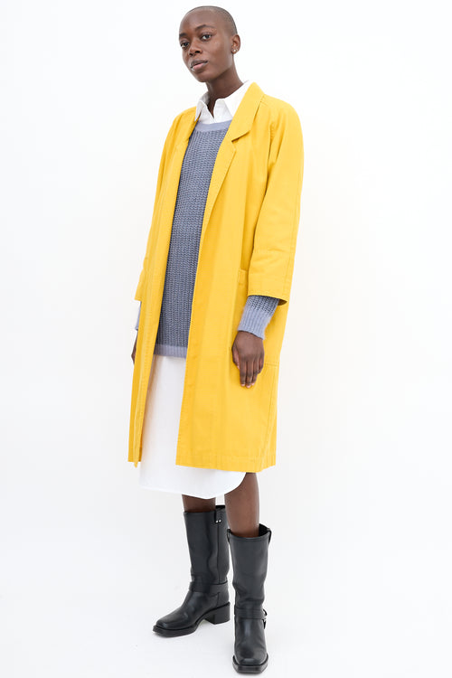 Horses Atelier Yellow Open Front Mid Length Coat