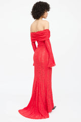 House of CB Lace Tie Long Dress