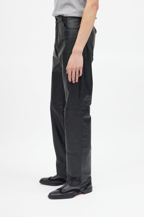 Hugo Boss Black Leather Five Pocket Pants