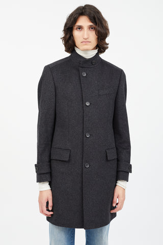 Hugo Boss Dark Grey Wool Coat