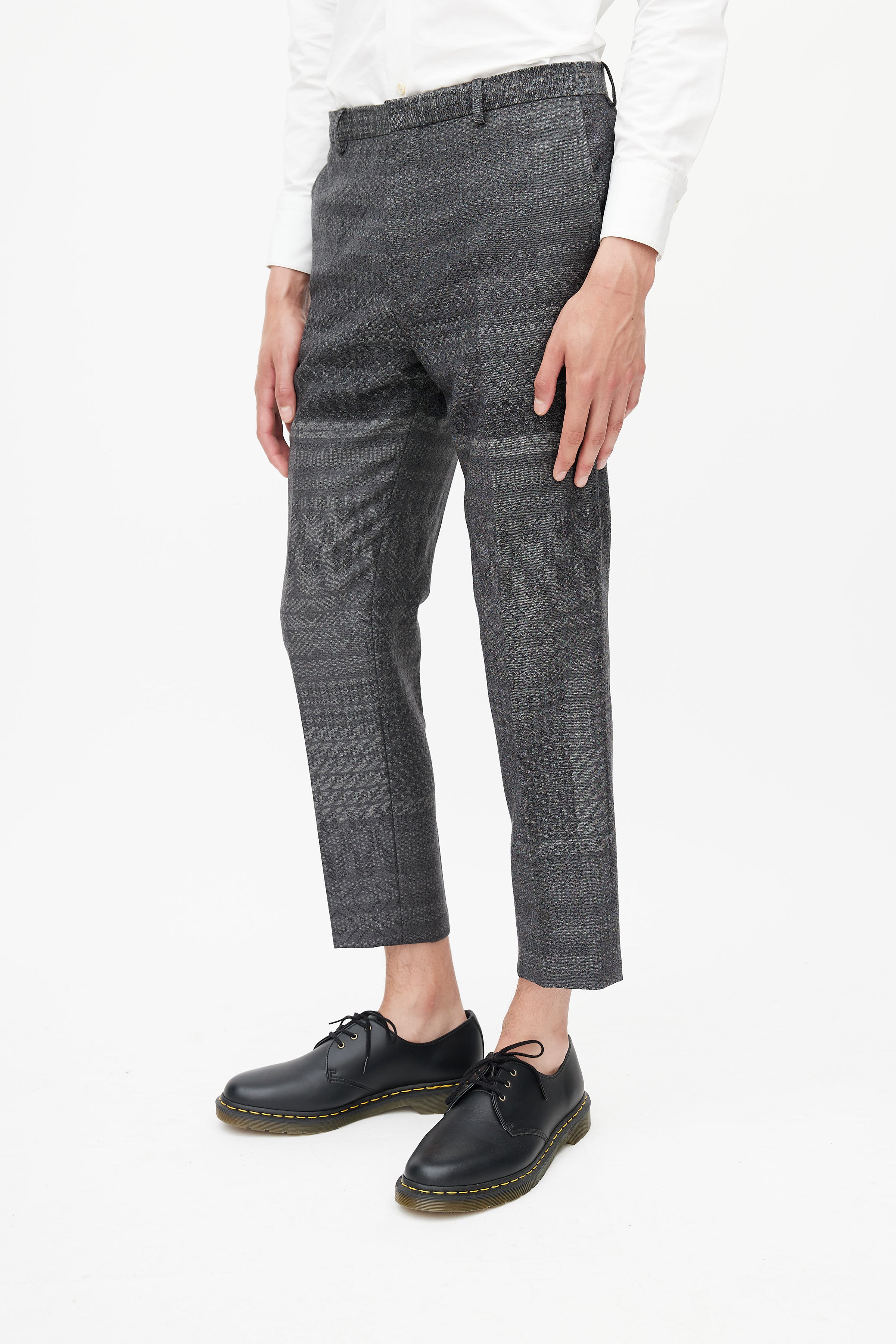 BOSS - Slim-fit trousers in virgin wool with drawstring waist
