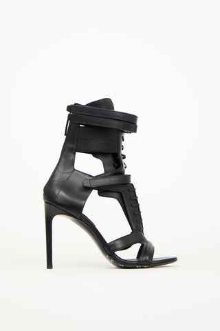 Boss Black Leather Jodi Caged Heel