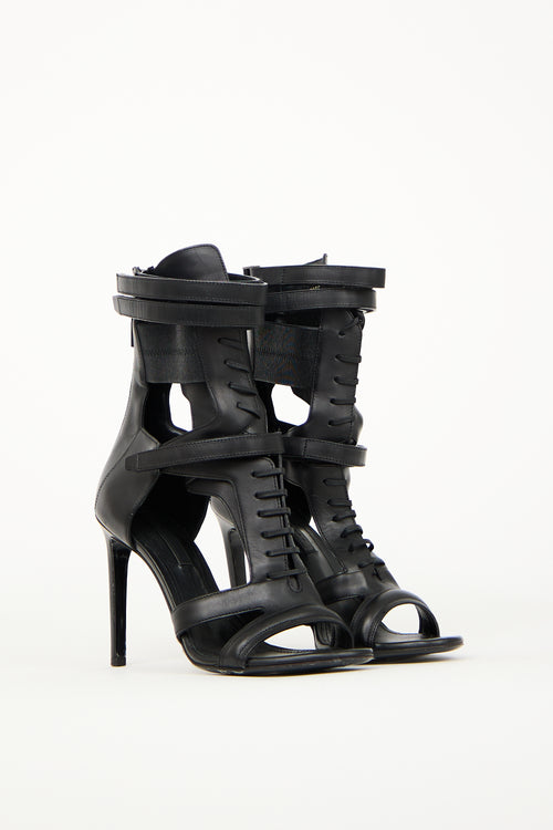 Boss Black Leather Jodi Caged Heel