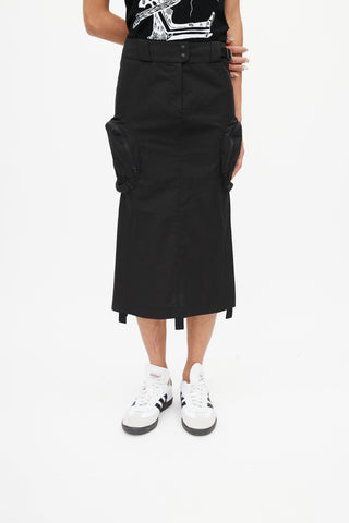 Hyein Seo Black Nylon Cargo Skirt