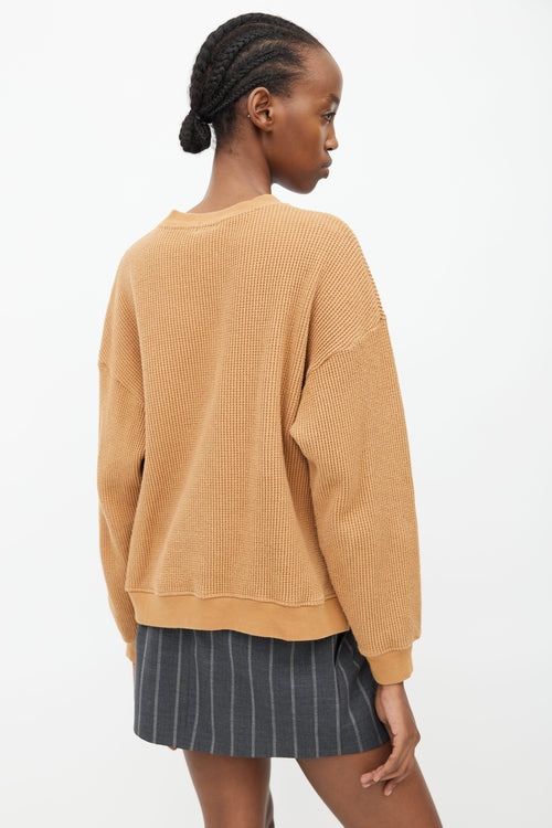 Hysteric Glamour Brown Waffle Knit Logo Sweater