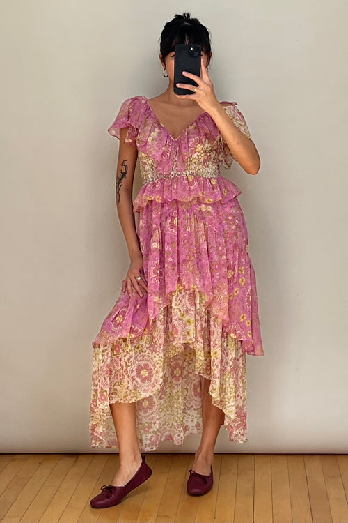 Pink & Yellow Floral Dress