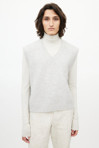 INDRESS Grey Mohair Knit Vest