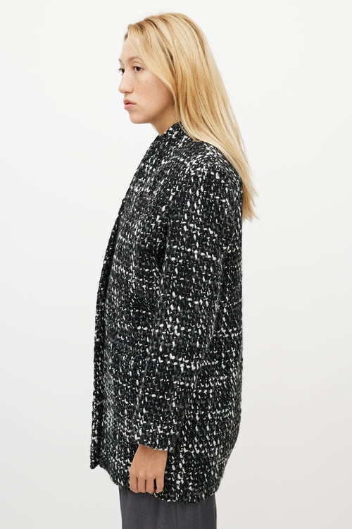 Iro Black & White Wool Tweed Coat