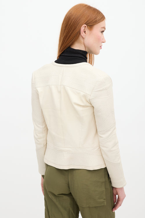 Iro Cream Leather Moto Jacket