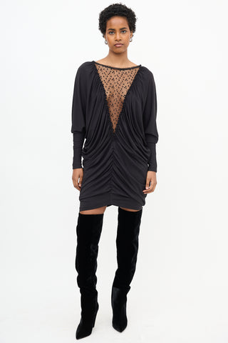 Isabel Marant Jersey Dot Mesh Panel Dress