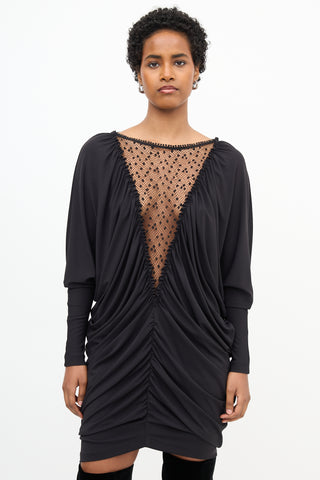 Isabel Marant Jersey Dot Mesh Panel Dress