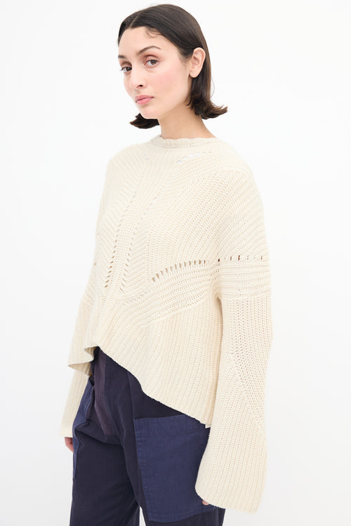 Isabel Marant Cream Knit Back Lace Up Sweater