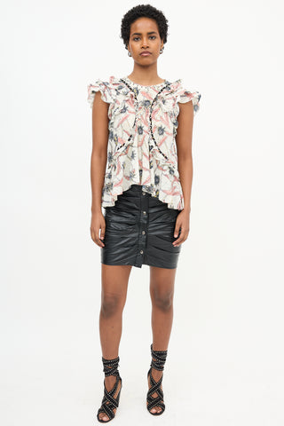 Isabel Marant Unice Floral Ruffle Blouse
