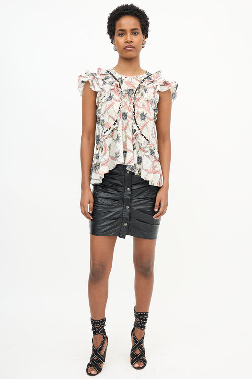 Isabel Marant Unice Floral Ruffle Blouse