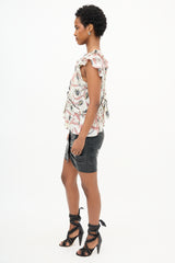 Isabel Marant Unice Floral Ruffle Blouse
