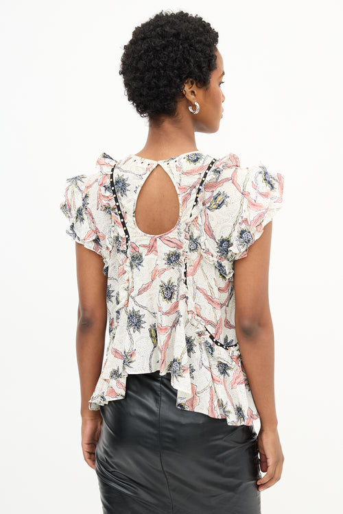 Isabel Marant Unice Floral Ruffle Blouse