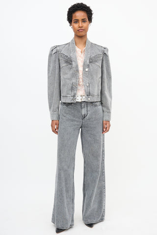 Isabel Marant Étoile Denim Hacene Puff Sleeve Jacket