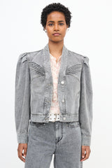 Isabel Marant Étoile Denim Hacene Puff Sleeve Jacket