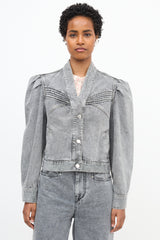 Isabel Marant Étoile Denim Hacene Puff Sleeve Jacket