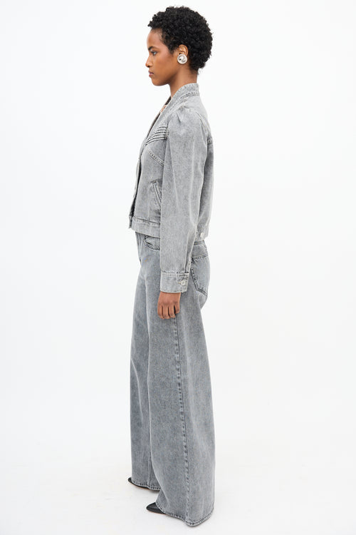 Isabel Marant Étoile Denim Hacene Puff Sleeve Jacket