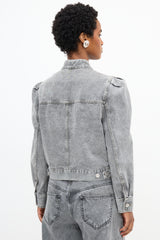 Isabel Marant Étoile Denim Hacene Puff Sleeve Jacket
