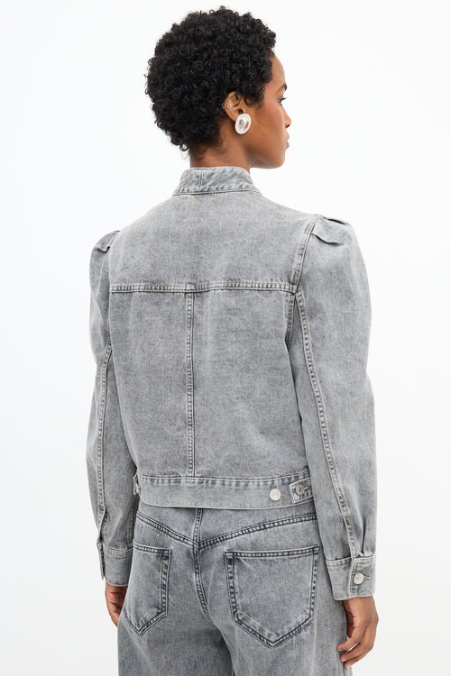 Isabel Marant Étoile Denim Hacene Puff Sleeve Jacket