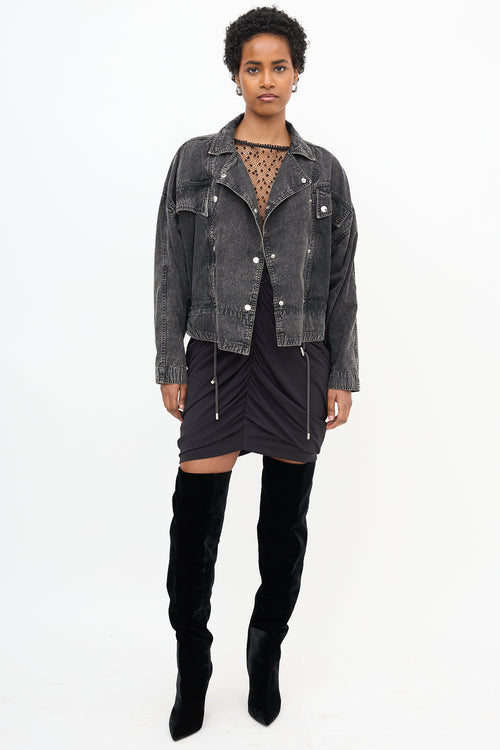 Isabel Marant Denim & Mesh Panel Thalia Jacket
