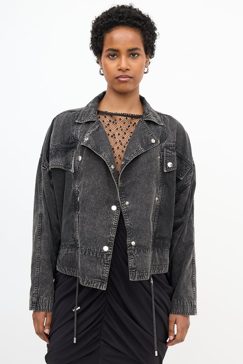 Isabel Marant Denim & Mesh Panel Thalia Jacket