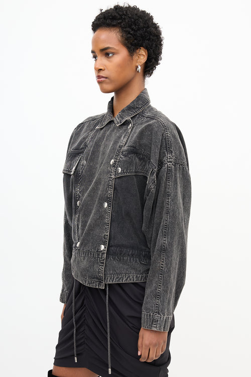 Isabel Marant Denim & Mesh Panel Thalia Jacket