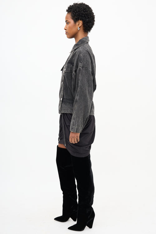 Isabel Marant Denim & Mesh Panel Thalia Jacket