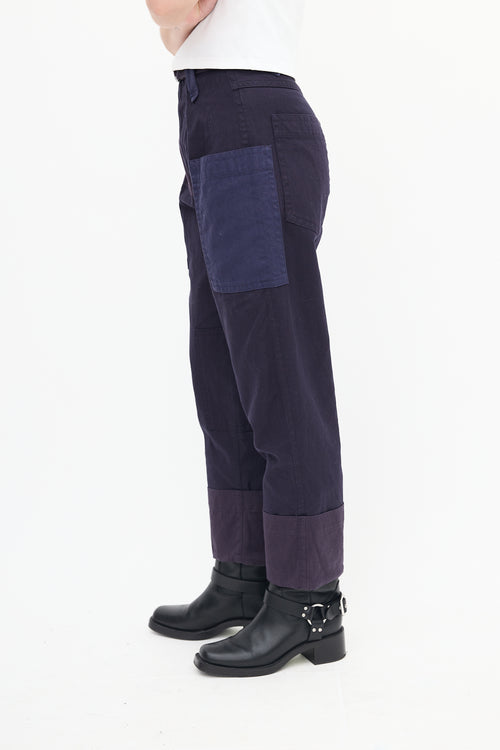 Isabel Marant Étoile Navy Patchwork Keyega Trouser