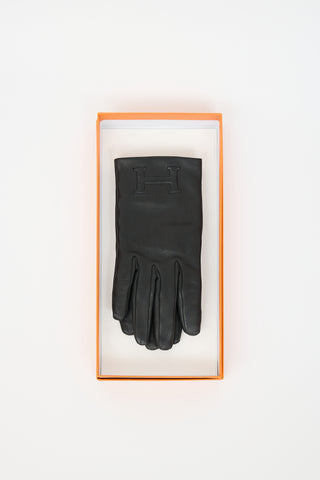 Hermès Leather Bastille H Gloves