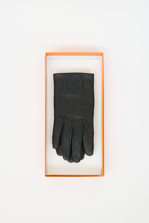 Hermès Leather Bastille H Gloves