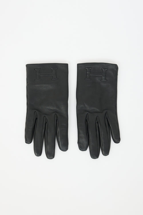 Hermès Leather Bastille H Gloves