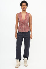Isabel Marant Silk Speckle Peplum Blouse