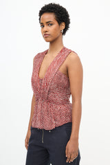 Isabel Marant Silk Speckle Peplum Blouse
