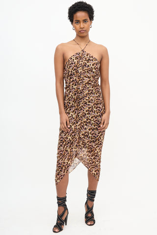 Isabel Marant Étoile Valdi Printed Halterneck Dress