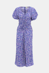 Isabel Marant Silk Printed Ruched Lilia Dress