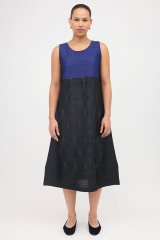 Pleats Please Issey Miyake Embossed Circle Pleated Dress