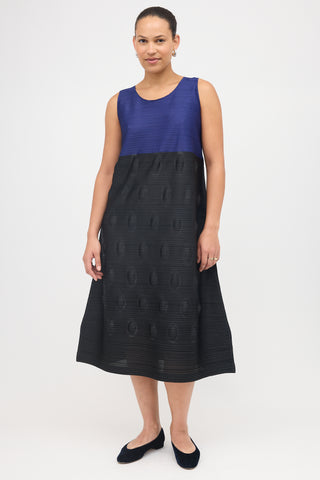 Pleats Please Issey Miyake Embossed Circle Pleated Dress