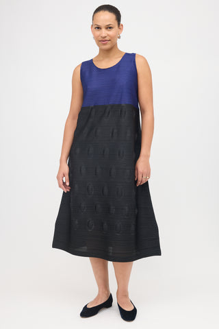Pleats Please Issey Miyake Embossed Circle Pleated Dress