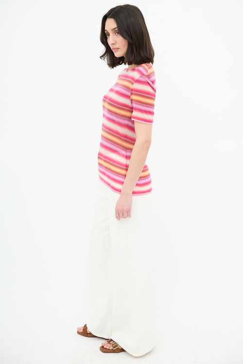 Issey Miyake Sheer Stripe T-Shirt