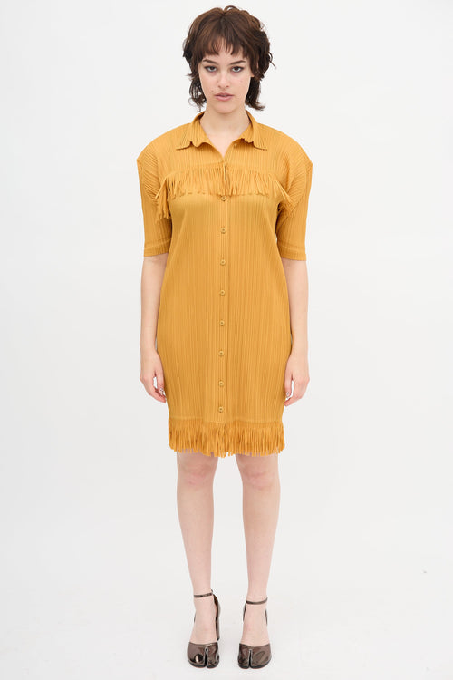 Pleats Please Issey Miyake Pleated Fringe Dress