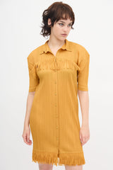 Pleats Please Issey Miyake Pleated Fringe Dress