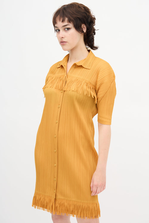 Pleats Please Issey Miyake Pleated Fringe Dress